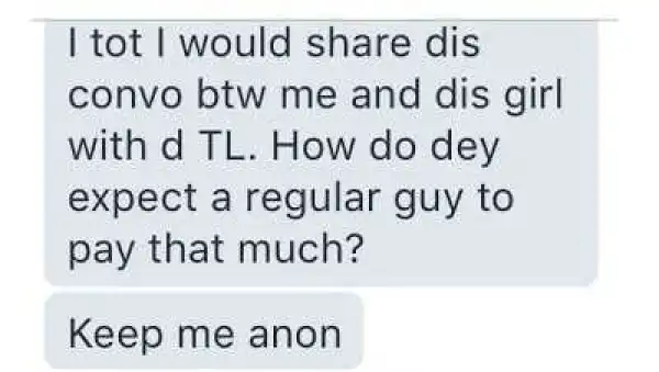 Checkout These Convo Between A High Class Runs Girl And A Potential Customer